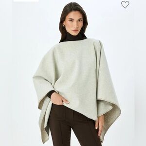 Chic Cream Women's Poncho with Grey Lining